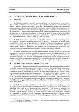 1. Barbados Considers That a Generally Open Trade Policy Is Vital to Over