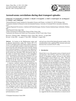 Aerosol-Ozone Correlations During Dust Transport Episodes
