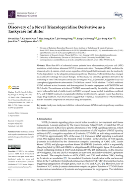 Discovery of a Novel Triazolopyridine Derivative As a Tankyrase Inhibitor