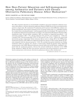 How Does Patient Education and Self-Management Among Asthmatics and Patients with Chronic Obstructive Pulmonary Disease Affect Medication?