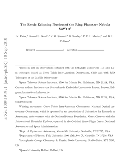 The Exotic Eclipsing Nucleus of the Ring Planetary Nebula Suwt2