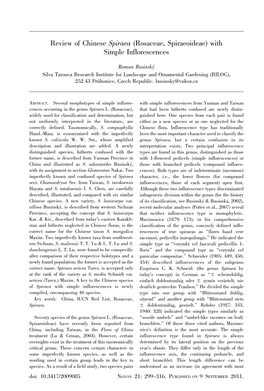 Review of Chinese Spiraea (Rosaceae, Spiraeoideae) with Simple Inflorescences