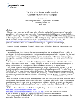 Particle Mass Ratios Nearly Equaling Geometric Ratios, More Examples