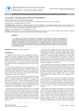 Asexuality: Dysfunction Or Sexual Orientation?