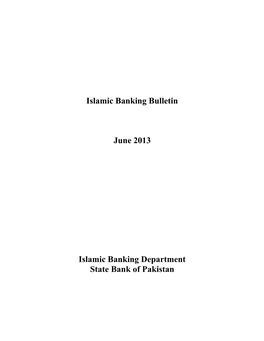 Islamic Banking Bulletin June 2013 Islamic