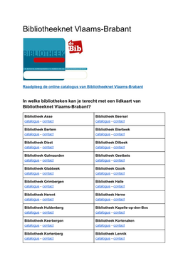 Bibliotheeknet Vlaams-Brabant