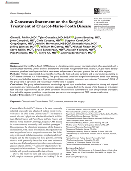 A Consensus Statement on the Surgical Treatment of Charcot