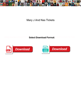 Mary J and Nas Tickets