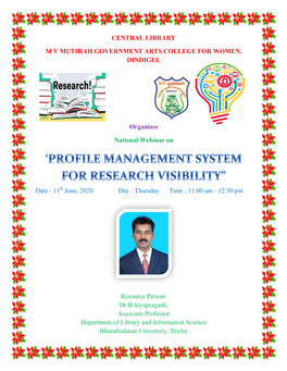 National Webinar on 'Profile Management System for Research