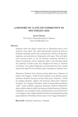 A History of Hadrami Community in Southeast Asia