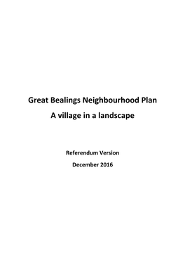 Great Bealings Neighbourhood Plan a Village in a Landscape