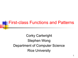 First-Class Functions and Patterns