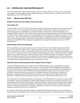 4.9 Hydrology and Water Quality