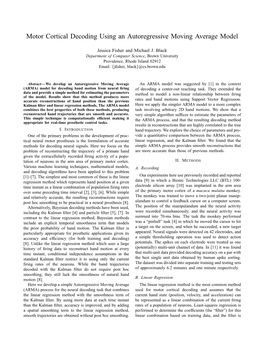 Motor Cortical Decoding Using an Autoregressive Moving Average Model