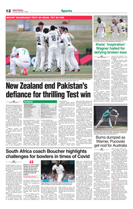 New Zealand End Pakistan's Defiance for Thrilling Test
