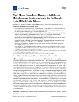 Algal Bloom Exacerbates Hydrogen Sulfide and Methylmercury Contamination in the Emblematic High-Altitude Lake Titicaca