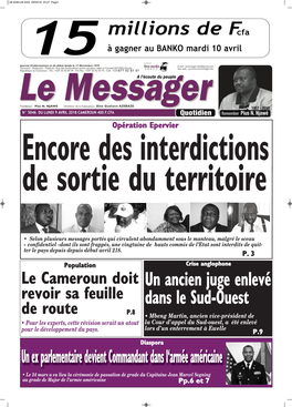 Yaoundé Whisky EN Sachet Dans Le Labyrinthe Infernal De L’Eau En Sachet Quand L’Incons - Cette Eau Contenait Des Débris Cience Défie La L’Interdiction De La Fécaux