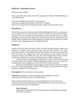 CHEM 360 - Cambridge Scientists