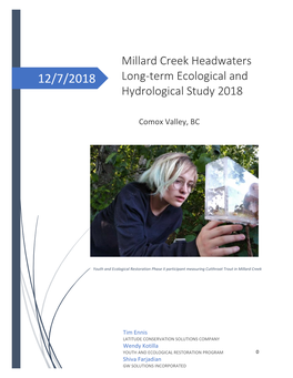 Millard Creek Headwaters Long-Term Ecological and Hydrological Study