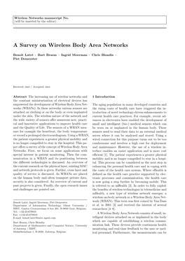 A Survey on Wireless Body Area Networks