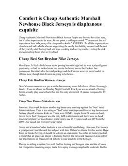 Comfort Is Cheap Authentic Marshall Newhouse Black Jerseys Is Diaphanous Exquisite