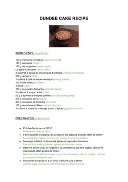 Dundee Cake Recipe