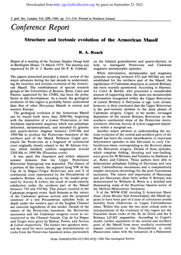 Structure and Tectonic Evolution of the Armorican Massif