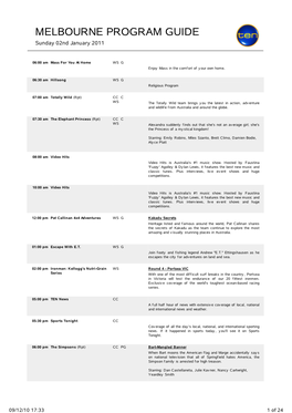 Melbourne Program Guide