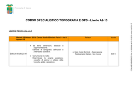 CORSO SPECIALISTICO TOPOGRAFIA E GPS - Livello A2-10