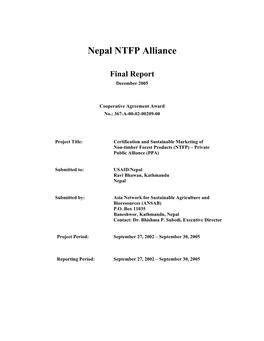 Nepal NTFP Alliance