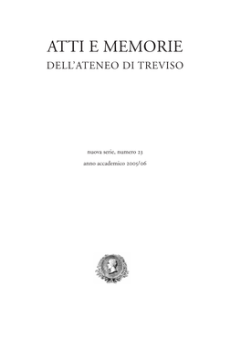 Atti E Memorie Dell’Ateneo Di Treviso