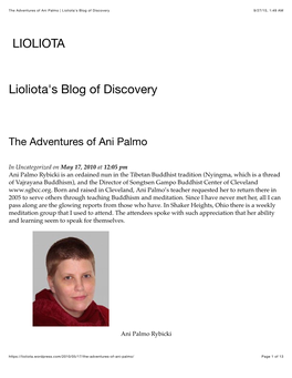 The Adventures of Ani Palmo | Lioliota's Blog of Discovery 9/27/15, 1:49 AM