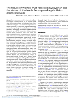 The Future of Walnut–Fruit Forests in Kyrgyzstan and the Status of the Iconic Endangered Apple Malus Niedzwetzkyana