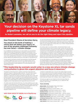 Your Decision on the Keystone XL Tar Sands Pipeline Will Define Your Climate Legacy