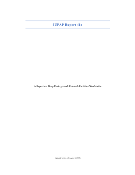 IUPAP Report 41A