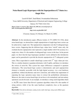 Noise-Based Logic Hyperspace with the Superposition of 2N States in a Single Wire