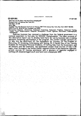 Private Sources of Training Assistance, and a Glossary of Agencies Engaged in Working with Disadvantaged Youth and Hard-Core Unemployed