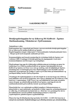 Fjell Kommune SAKSDOKUMENT Detaljreguleringsplan for Ny