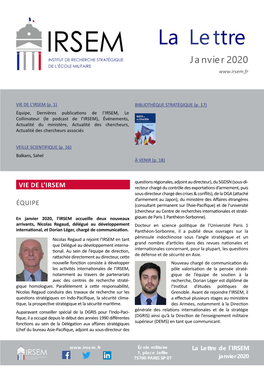 La Lettre Janvier 2020