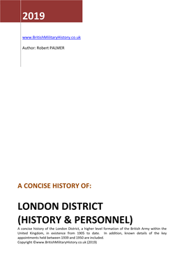 London District History & Personnel