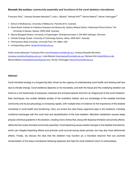 Community Assembly and Functions of the Coral Skeleton Microbiome