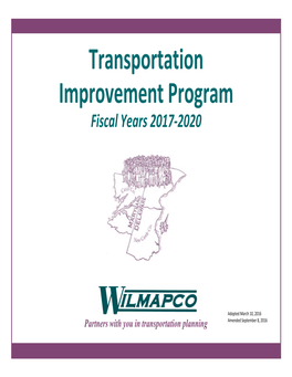 Transportation Improvement Program Fiscal Years 2017‐2020