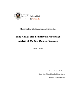 Jane Austen and Transmedia Narratives Analysis of the Cate Morland Chronicles