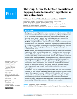 An Evaluation of Flapping-Based Locomotory Hypotheses in Bird