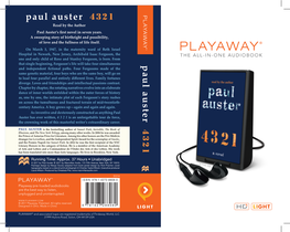 Paul Auster's First Novel in Seven Years. a Sweeping Story of Birthright And