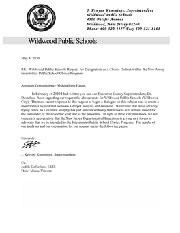 Wildwood Public Schools 4300 Pacific Avenue Wildwood, New Jersey 08260 Phone: 609-522-4157 Fax: 609-523-8161