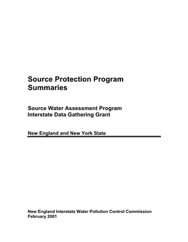 Wellhead Protection Program Summaries