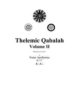 Thelemic Qabalah Volume II