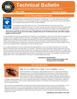 Technical Bulletin Setting the Standard for Food Safety and Pest Management Solutions