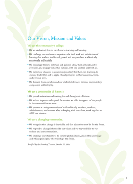 Our Vision, Mission and Values